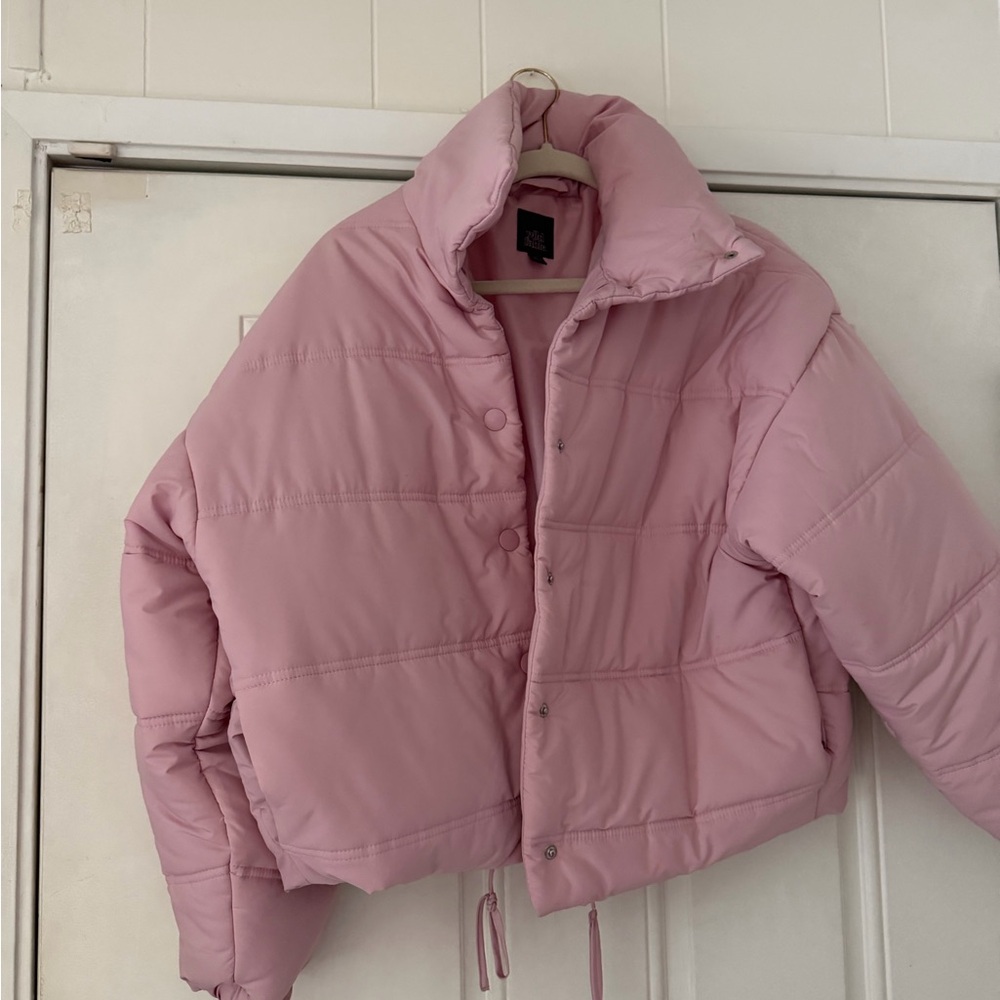 Wild Fable Blush Pink Quilted Puffer springtime, cute attire, crop Jacket